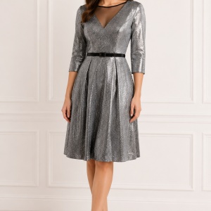 Rochie eleganta Tava cu sclipici,argintiu