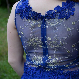 Rochie fashion de ocazie, albastra, model scurt, design rafinat - Img 7
