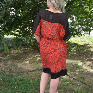 Rochie feminina , de culoare rosu cu buline - Img 5