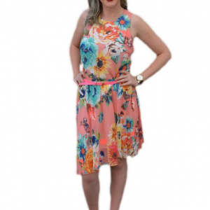 Rochie feminina ,din voal, colorata si croi asimetric - Img 1