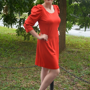 Rochie feminina, rosie, material usor elastic - Img 3