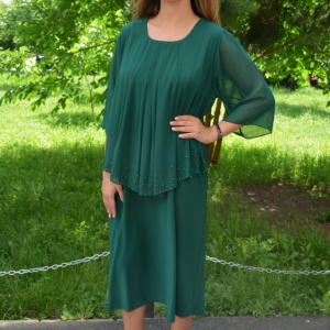 Rochie Hedda verde cu aplicatii de strasuri - Img 3