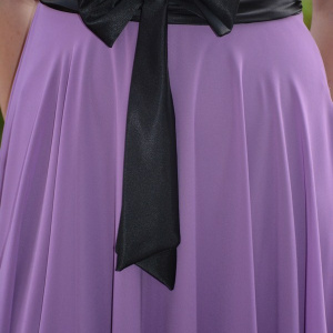 Rochie mov de o eleganta aparte, in falduri ample si bretele subtiri - Img 5