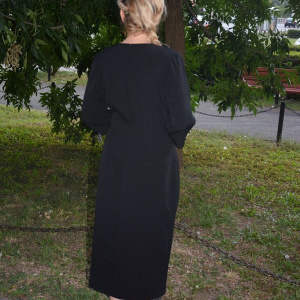 Rochie neagra cu maneci trei-sferturi prevazuta cu broderie - Img 7