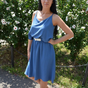 Rochie rafinata de vara, nuanta de bleumarin - Img 3