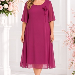 Rochie rafinata din vual fin , nuanta de roz