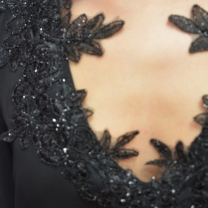 Rochie rafinata, eleganta, cu aspect de costum cu voal, neagra - Img 8