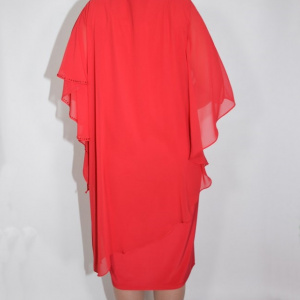 Rochie rosie Singrid cu aplicatii de strasuri - Img 5