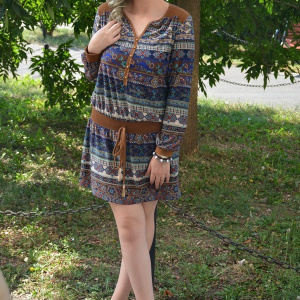 Rochie simpla, croi lejer, de culoare bleumarin - Img 7