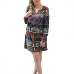 Rochie simpla, croi lejer, de culoare bleumarin - Img 1