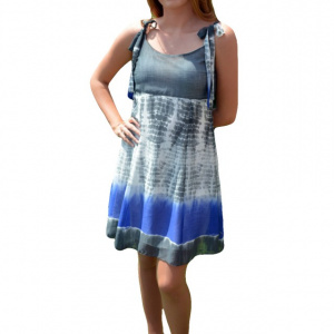 Rochie vaporoasa de vara, material subtire cu design multicolor - Img 1
