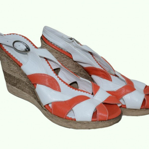 Sanda fashion, talpa ortopedica si decupata in fata, culoare alba - Img 4