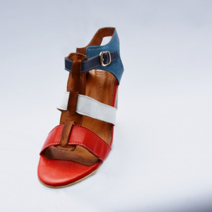 Sandale casual, din piele naturala, cu toc de 8 cm - Img 5