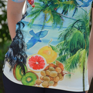 Tricou deosebit nuanta alba, impimeu in fata, masura universala - Img 4