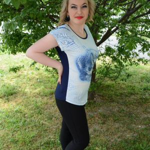 Tricou tineresc cu lungime asimetrica, nuanta chic bleumarin - Img 3