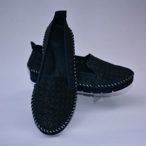 Balerin casual cu perforatii,nuanta de bleumarin - Img 2