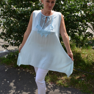 Bluza casual,de vara fara maneca ,nuanta de albastru deschis - Img 3
