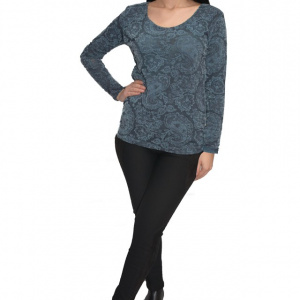 Bluza cu imprimeu digital natural in nuanta de gri - Img 1