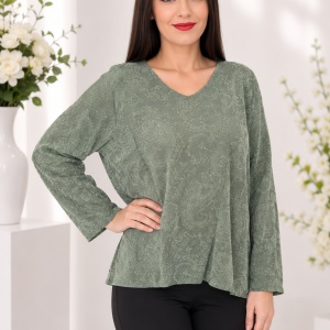 Bluza cu imprimeu digital natural nuanta verde