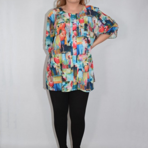 Bluza dama, casual, model vintage, multicolor - Img 4