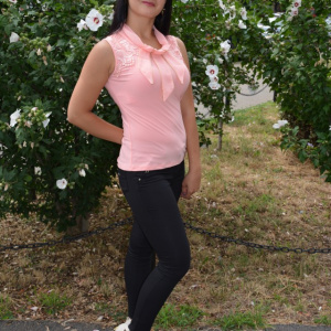Bluza eleganta fara maneca cu insertii de voal si dantela, pudra - Img 5