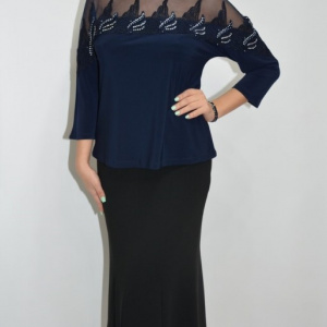 Bluza eleganta office ,model desebit ,nuanta bleumarin - Img 2