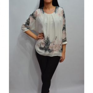 Bluza eleganta tip voal cu captuseala usor elastica,masura mare nuanta de alb - Img 2