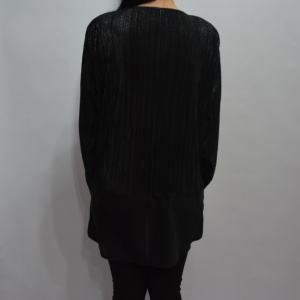 Bluza rafinata de culoare neagra cu fir argintiu, model elegant - Img 7