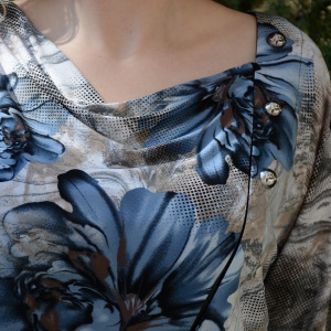 Bluze cu maneca scurta, casual, culoare negre-albastre - Img 4