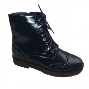 Botina confortabila, bleumarin, cu design modern si talpa zimtata - Img 1