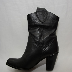 Botina cowboy, neagra, de lungime medie, mult peste glezna - Img 4