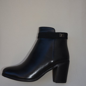Botina scurta pana la glezna, culoare neagra, cu toc gros, comod - Img 2