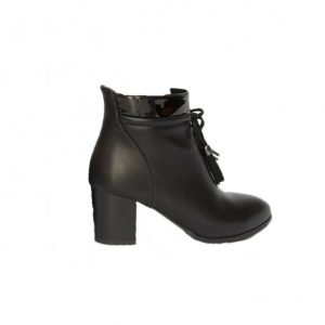 Botina simpla, culoare negru, cu toc gros - Img 1