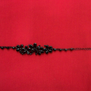 Bratara rafinata, tip candelabru, argintie, neagra BR-2367-NE - Img 3