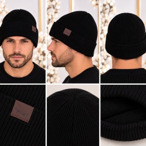 Căciulă Bărbați neagra cu Căptușeală – Viscoză și Lână, Model Sport Elegant - Img 3