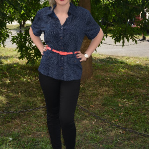 Camasa bleumarin cu design de buline marunte, tip sacou - Img 2