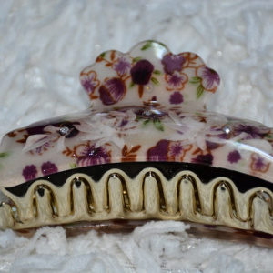 Cleste elegant cu design floral multicolor si cristale mici aplicate - Img 8
