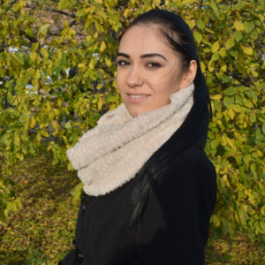 Esarfa bej din blanita usoara, calduroasa, cu model circular - Img 3