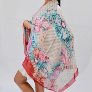 Esarfa casual cu forma clasica si design multicolor - Img 3