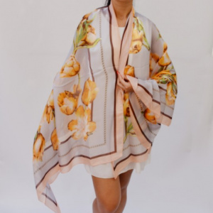 Esarfa chic, model elegant cu imprimeu floral multicolor - Img 6