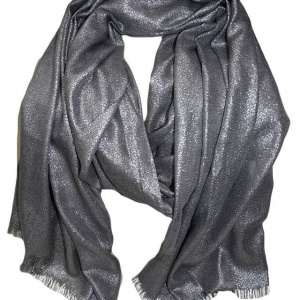 Esarfa de ocazie, model casual-elegant cu forma clasica,Argintie - Img 2