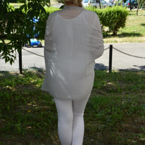 Esarfa simpla din vascoza fina cu aspect sifonat, de culoare gri - Img 5