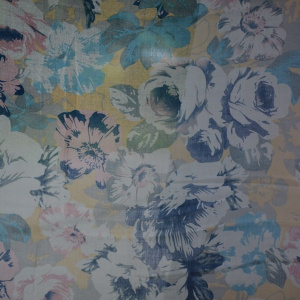 Esarfa trendy design floral multicolor nuante roz-albastru-galben - Img 3