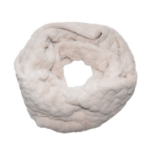 Fular Lenna cu insertii de blanita,model cilcular,nuanta de bej - Img 1