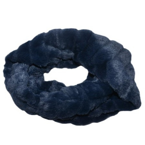 Fular Lenna cu insertii de blanita,model cilcular,nuanta de bleumarin - Img 1