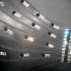 Fusta eleganta, dreapta, cu strass-uri ca design, de culoare neagra - Img 6