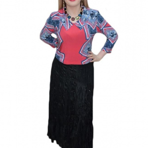 Fusta eleganta, marime mare, lungime maxi, de culoare neagra - Img 1