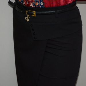 Fusta shic, de culoare neagra cu accesorii aurii - Img 6