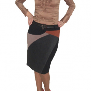 Fusta shic, in nuante de negru, combinat cu alte culori in design - Img 1