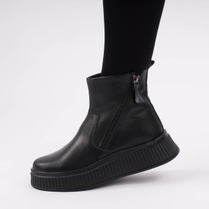 Ghete Imblanite Piele Naturala Talpa Comoda Negru - Img 2